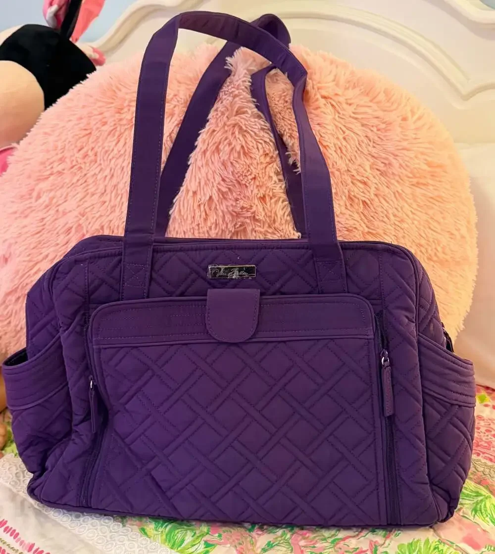 Vera Bradley Purple Quilted Microfiber Baby Bag Diaper Bag